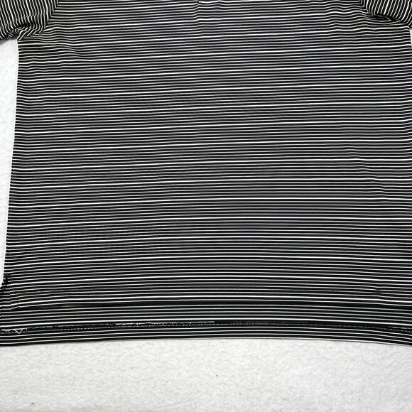 Adidas Men's XL Lightweight Short Sleeve Polo Black & White Striped Shirt - Picture 6 of 12